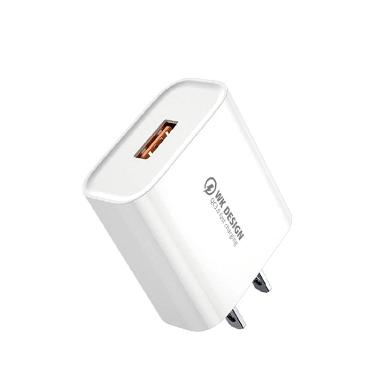 WK WP-U57 Max 18W Maxspeed QC3.0 Fast Charger + USB to 8 Pin Data Cable, US Plug