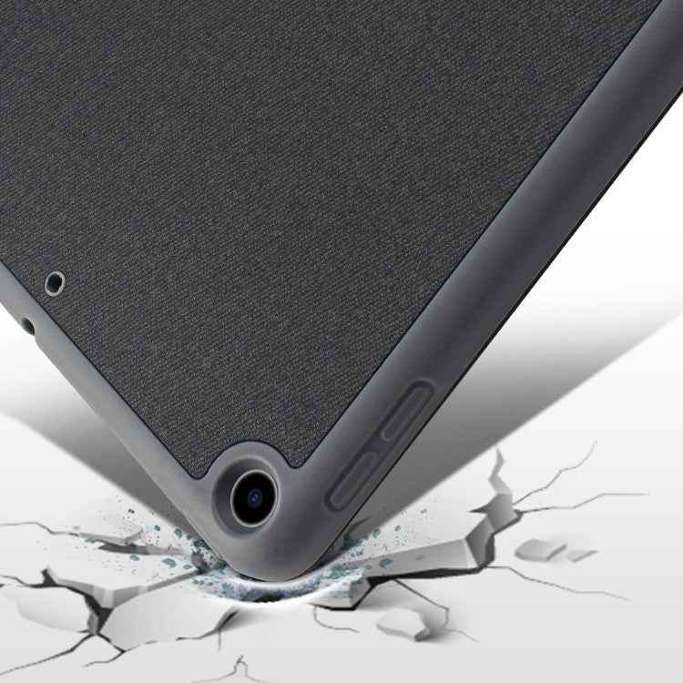 For iPad 10.2 Litchi Texture Horizontal Flip Leather Case with Three-folding Holder & Pen Slot
