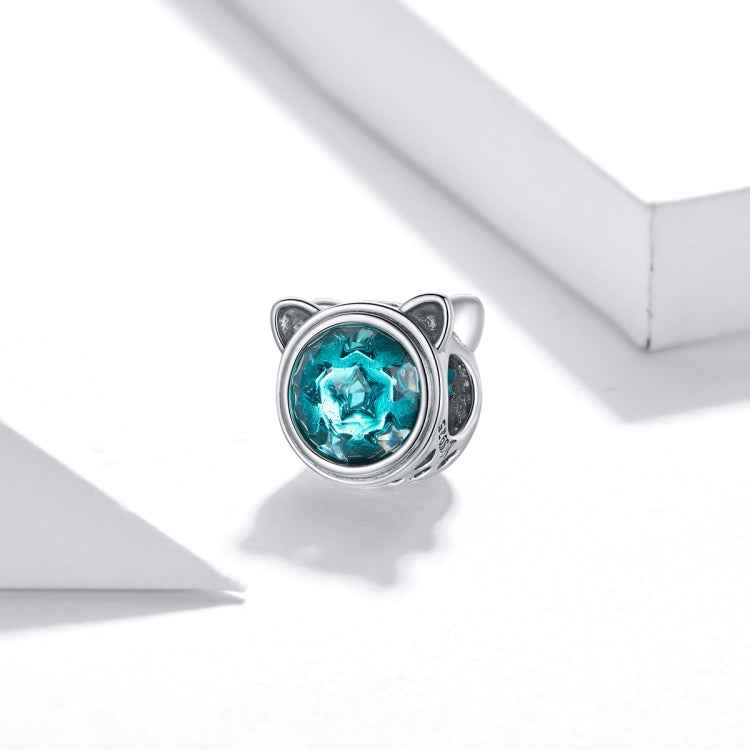 S925 Sterling Silver Cute Cat Ears Beads DIY Bracelet Necklace Accessories