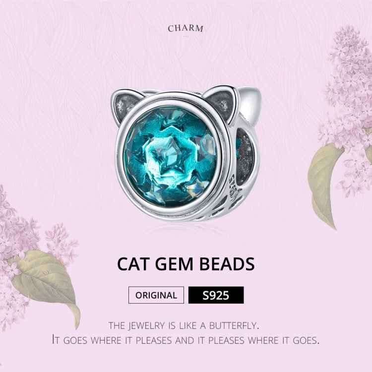 S925 Sterling Silver Cute Cat Ears Beads DIY Bracelet Necklace Accessories