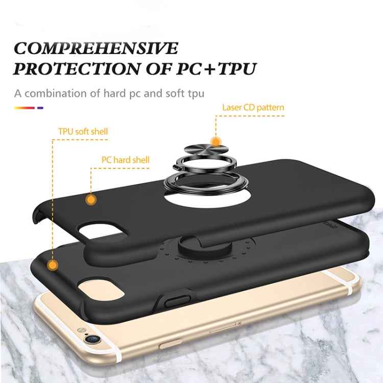 PC + TPU Shockproof Magnetic Protective Case with Invisible Ring Holder, For iPhone 6, For iPhone 6 Plus, For iPhone SE 2022 / SE 2020 / 8 / 7, For iPhone 8 Plus / 7 Plus, For iPhone XS / X, For iPhone XR, For iPhone XS Max, For iPhone 11