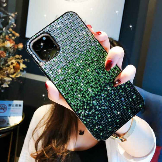 PC + Crystal Diamond Tri-Color Gradient Protective Case