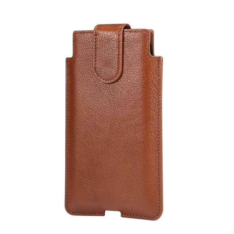 Universal Cow Leather Vertical Mobile Phone Leather Case Waist Bag For 7.2 inch and Below Phones, For 7.2 inch and Below Phones
