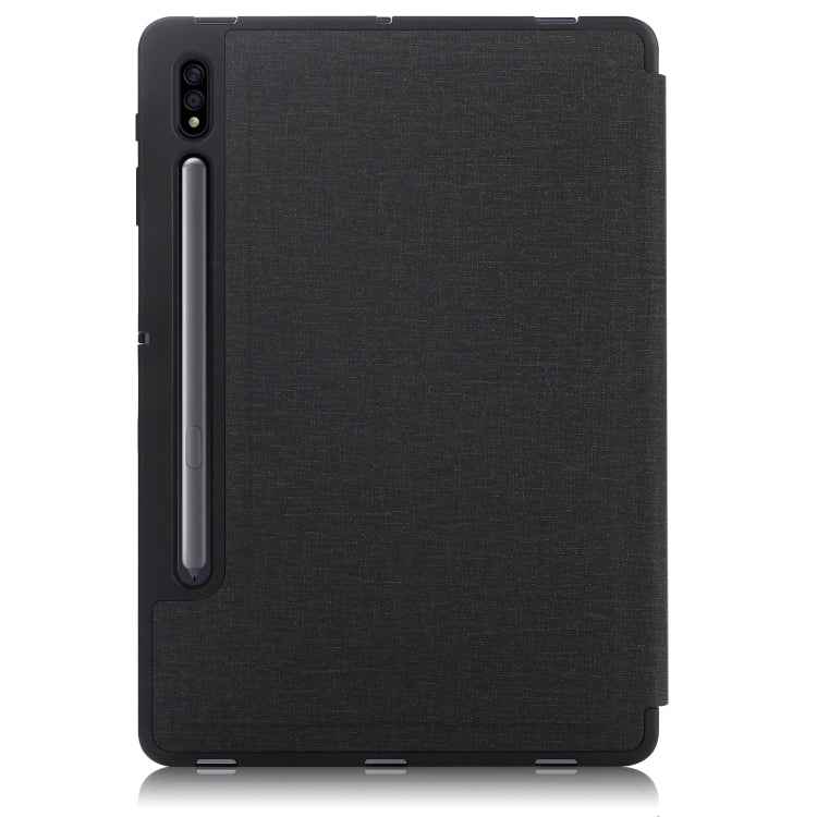 Cloth Texture Multi-folding Horizontal Flip PU Leather Shockproof Case with Holder & Sleep / Wake-up Function, For Samsung Galaxy Tab S8+ / Tab S8 Plus /  Tab S7 FE / Tab S7+ T970 / T975, For Samsung Galaxy Tab S8 / Galaxy Tab S7 T870                  ...