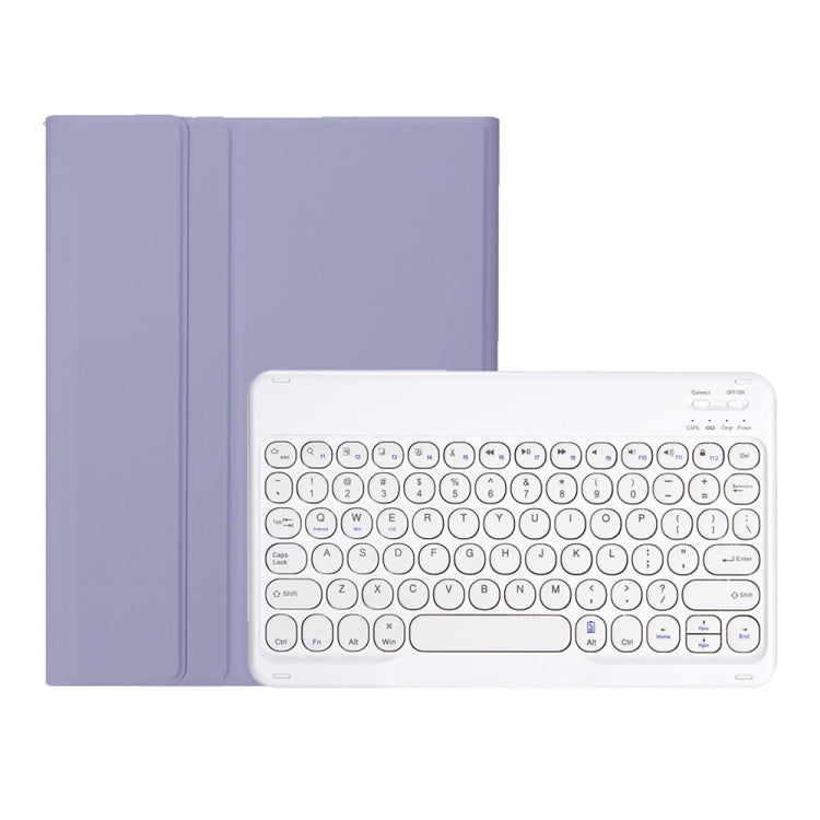 YT11B Detachable Candy Color Skin Feel Texture Round Keycap Bluetooth Keyboard Leather Case For iPad Air 4 2020 / Air 5 2022 / Pro 11 inch 2022 / 2021 / 2020 / 2018(White Ice), For iPad 9.7 inch 2018 & 2017 / Pro 9.7 inch / Air 2 / Air                 ...