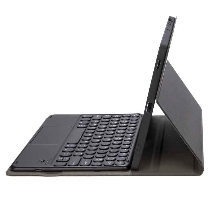 YA098B-A Detachable Lambskin Texture Round Keycap Bluetooth Keyboard Leather Case with Touch Control & Pen Slot & Stand, For iPad Air 5 / 4 10.9 inch 2020 / Pro 11 inch 2020 / 2018, For iPad 10.2 (2020) & (2019) / Air 3 10.5 inch / Pro 10.5 inch       ...