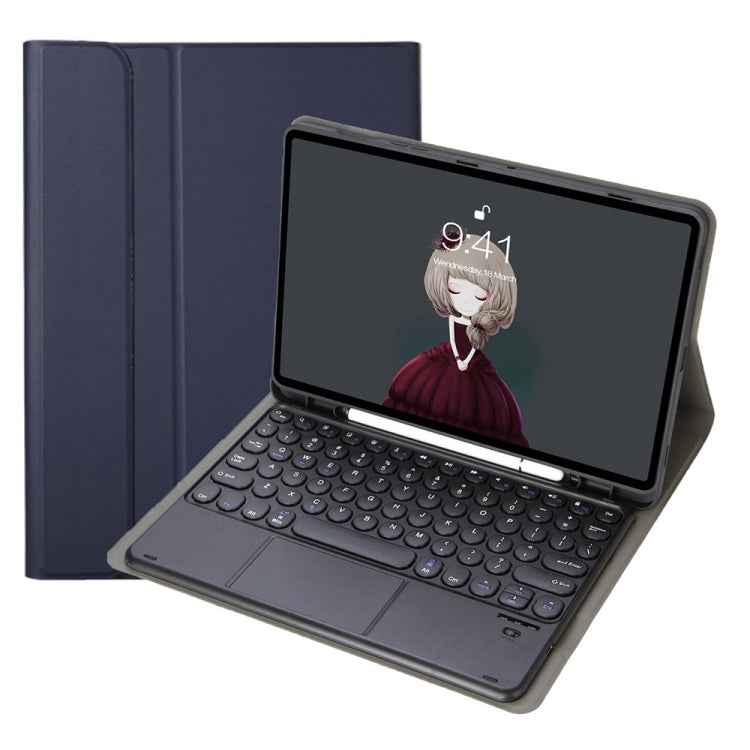 YA098B-A Detachable Lambskin Texture Round Keycap Bluetooth Keyboard Leather Case with Touch Control & Pen Slot & Stand, For iPad Air 5 / 4 10.9 inch 2020 / Pro 11 inch 2020 / 2018, For iPad 10.2 (2020) & (2019) / Air 3 10.5 inch / Pro 10.5 inch       ...