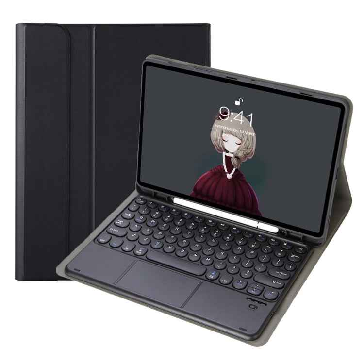 YA098B-A Detachable Lambskin Texture Round Keycap Bluetooth Keyboard Leather Case with Touch Control & Pen Slot & Stand, For iPad Air 5 / 4 10.9 inch 2020 / Pro 11 inch 2020 / 2018, For iPad 10.2 (2020) & (2019) / Air 3 10.5 inch / Pro 10.5 inch       ...