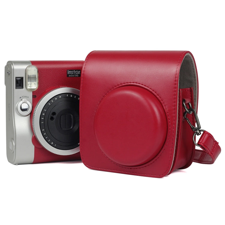 Solid Color PU Camera Bag with Shoulder Strap for Fujifilm Instax mini 90, For Fujifilm Instax mini 90