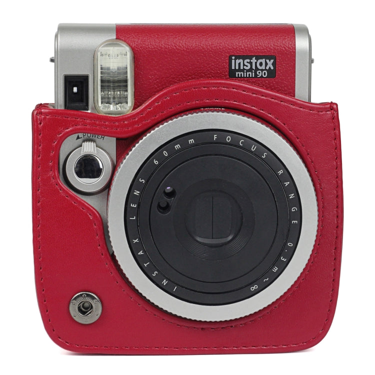 Solid Color PU Camera Bag with Shoulder Strap for Fujifilm Instax mini 90, For Fujifilm Instax mini 90