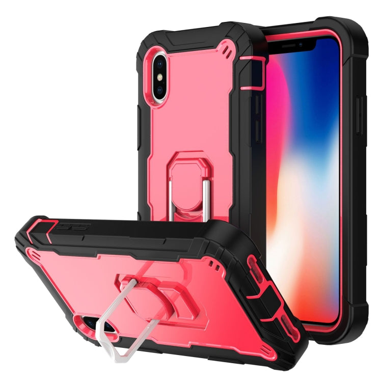 PC + Rubber 3-layers Shockproof Protective Case with Rotating Holder, For iPhone XS / X, For iPhone XR, For iPhone XS Max