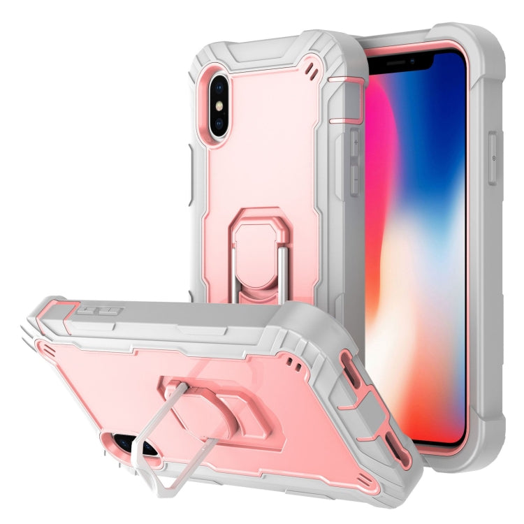 PC + Rubber 3-layers Shockproof Protective Case with Rotating Holder, For iPhone XS / X, For iPhone XR, For iPhone XS Max