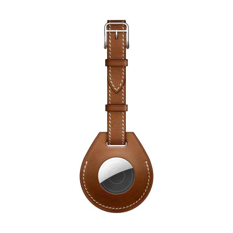 Shockproof Anti-scratch Leather Protective Case Cover with Hang Loop For AirTag 2nd Gen / AirTag 1st Gen, Luggage Tag