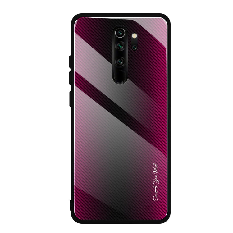 Carbon Fiber Texture Gradient Color Glass Case, For Xiaomi Redmi Note 8 Pro, For Xiaomi Redmi Note 8, For iPhone 11 Pro Max, For iPhone 11