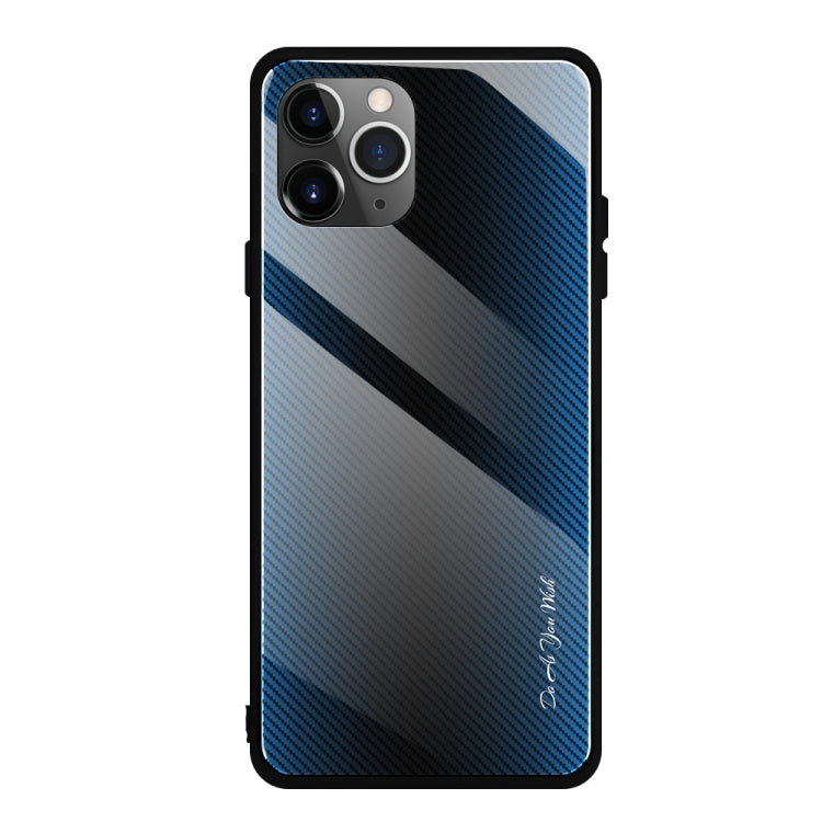 Carbon Fiber Texture Gradient Color Glass Case, For Xiaomi Redmi Note 8 Pro, For Xiaomi Redmi Note 8, For iPhone 11 Pro Max, For iPhone 11