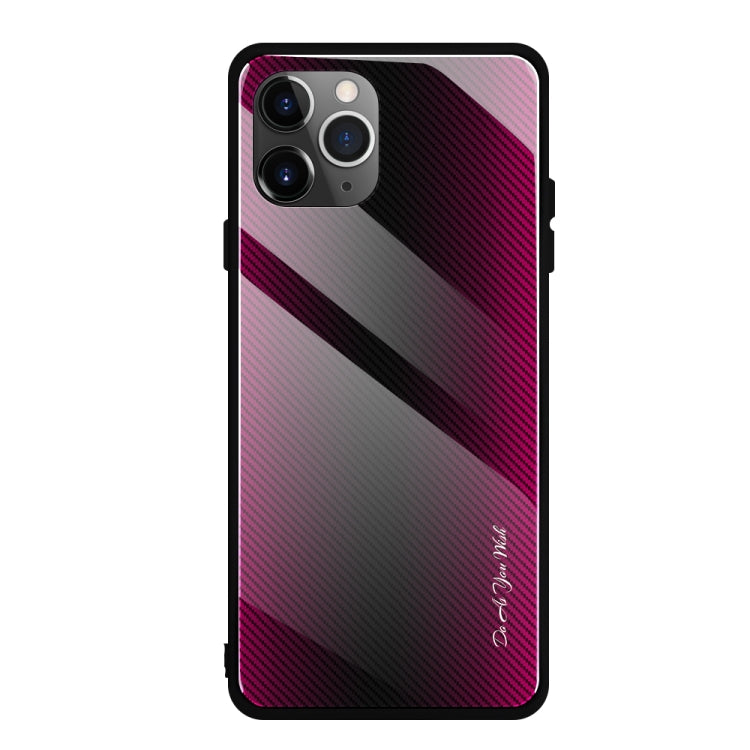 Carbon Fiber Texture Gradient Color Glass Case, For Xiaomi Redmi Note 8 Pro, For Xiaomi Redmi Note 8, For iPhone 11 Pro Max, For iPhone 11