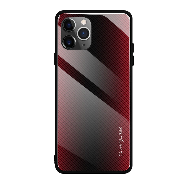 Carbon Fiber Texture Gradient Color Glass Case, For Xiaomi Redmi Note 8 Pro, For Xiaomi Redmi Note 8, For iPhone 11 Pro Max, For iPhone 11