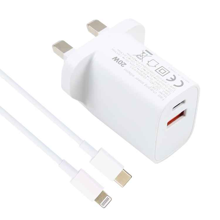 20W USB-C / Type-C + USB Ports Charger with 100W Type-C to 8 Pin Fast Charging Cable, 1m Type-C to 8 Pin, UK Plug, 1m Type-C to 8 Pin, US Plug, 1m Type-C to 8 Pin, EU Plug, 2m Type-C to 8 Pin, UK Plug, 2m Type-C to 8 Pin, US Plug                       ...