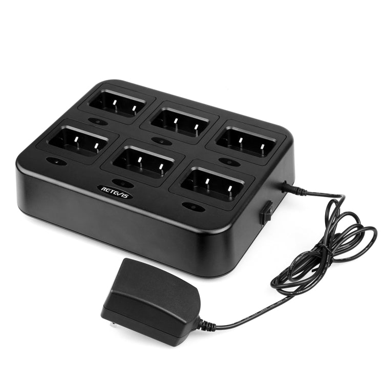 RETEVIS RTC21 Multi-function Six-Way Walkie Talkie Charger for Retevis RT21/RT24,, RTC21 EU Plug, RTC21 US Plug