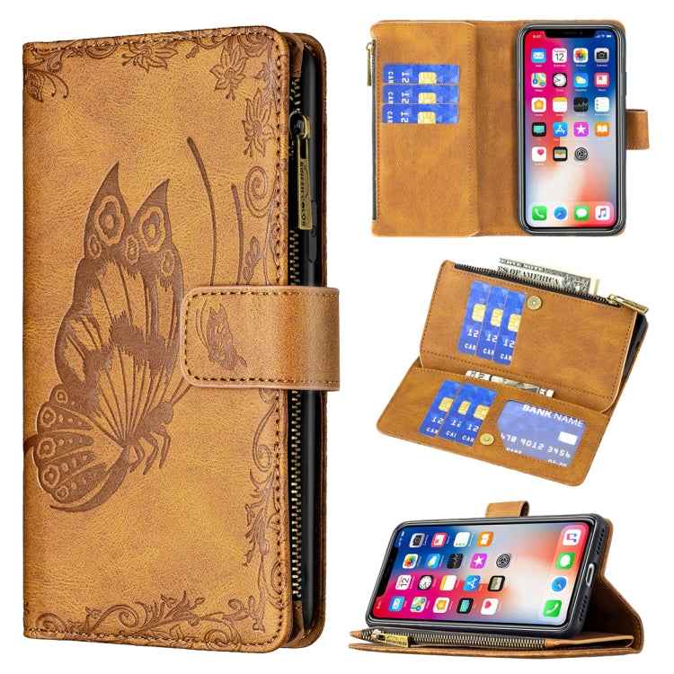Flying Butterfly Embossing Pattern Zipper Horizontal Flip Leather Case with Holder & Card Slots & Wallet, For iPhone 8 / 7, For iPhone 8 Plus / 7 Plus, For iPhone XS / X, For iPhone XR, For iPhone XS Max, For iPhone 11, For iPhone 11 Pro               ...