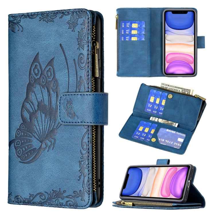 Flying Butterfly Embossing Pattern Zipper Horizontal Flip Leather Case with Holder & Card Slots & Wallet, For iPhone 8 / 7, For iPhone 8 Plus / 7 Plus, For iPhone XS / X, For iPhone XR, For iPhone XS Max, For iPhone 11, For iPhone 11 Pro               ...