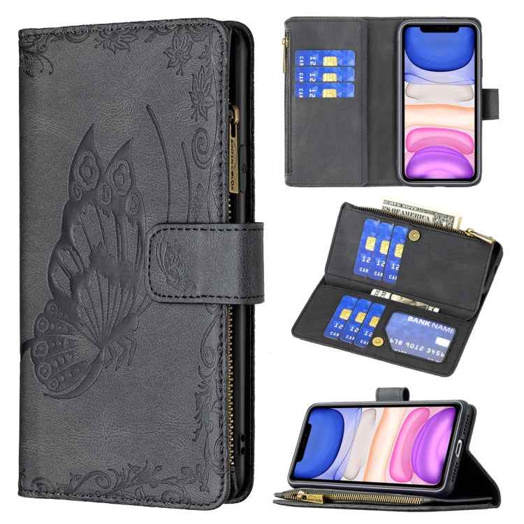 Flying Butterfly Embossing Pattern Zipper Horizontal Flip Leather Case with Holder & Card Slots & Wallet, For iPhone 8 / 7, For iPhone 8 Plus / 7 Plus, For iPhone XS / X, For iPhone XR, For iPhone XS Max, For iPhone 11, For iPhone 11 Pro               ...