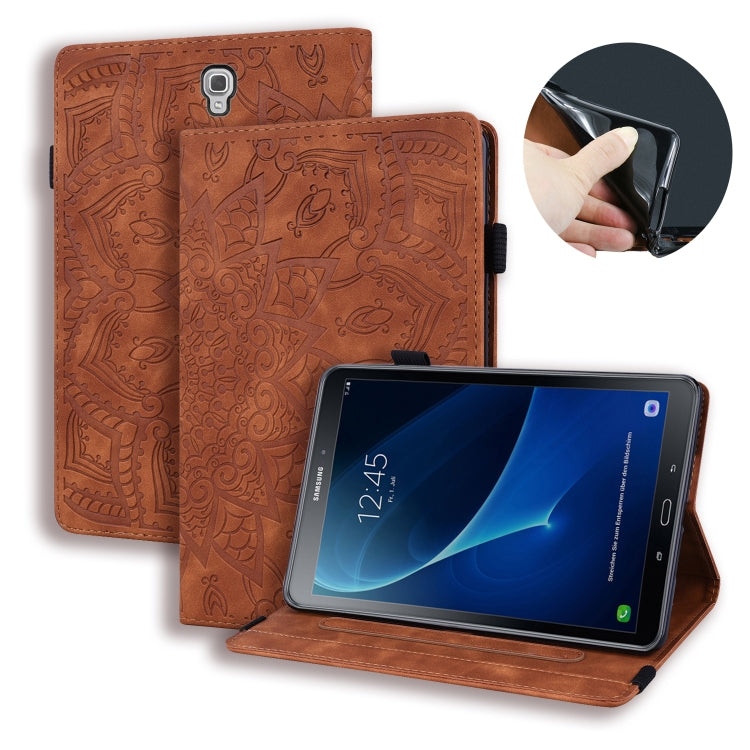 Calf Pattern Double Folding Design Embossed Leather Case with Holder & Card Slots & Pen Slot & Elastic Band