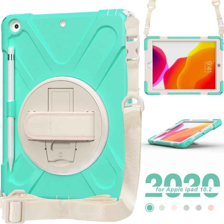 Pure Color Silicone + PC Protective Case with Holder & Shoulder Strap, For iPad 10.2 2021 / 2020 / 2019, For Samsung Galaxy Tab A7 (2020) T500