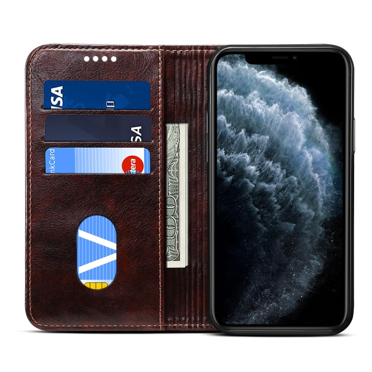 Baroque Simple Horizontal Flip Leather Case, with Holder & Card Slots & Wallet, For iPhone 11, For iPhone 11 Pro, For iPhone 11 Pro Max, For iPhone XS / X, For iPhone SE 2022 / SE 2020 / 8 / 7, For iPhone 8 Plus / 7 Plus, For iPhone XR, For iPhone XS Max