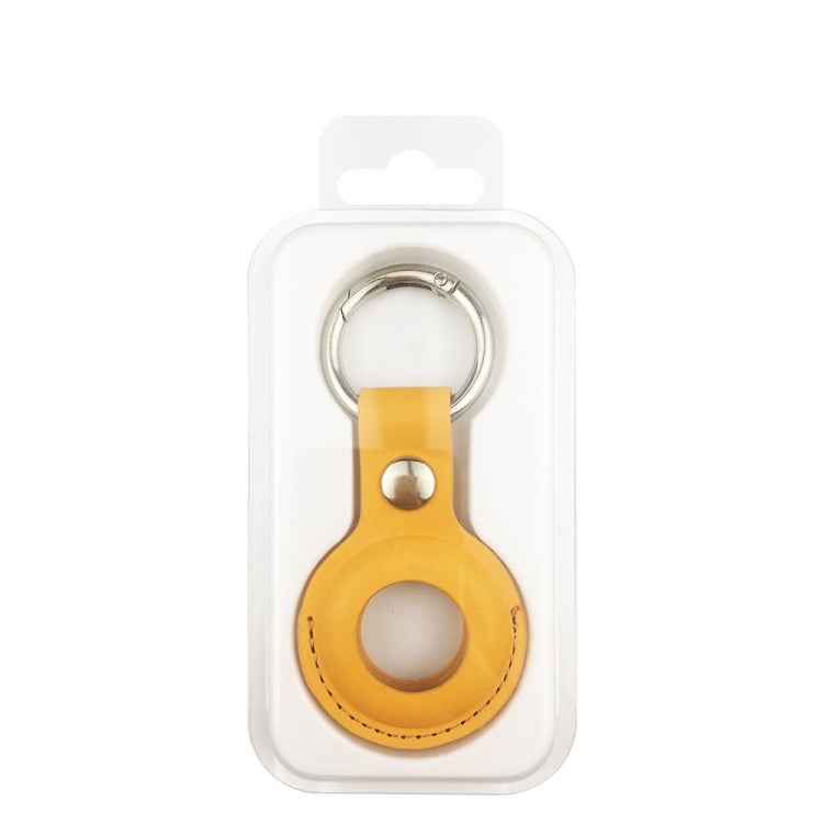 Shockproof Anti-scratch Leather Protective Case Cover Key Chain with Hang Loop For AirTag 2nd Gen / AirTag 1st Gen