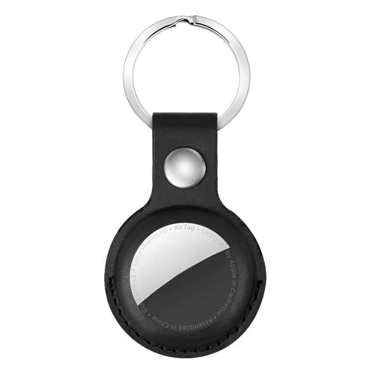For AirTag 2nd Gen / AirTag 1st Gen Shockproof Anti-scratch Leather Protective Case Cover with Hang Loop Key Chain