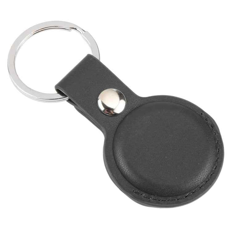 For AirTag 2nd Gen / AirTag 1st Gen Shockproof Anti-scratch Leather Protective Case Cover with Hang Loop Key Chain
