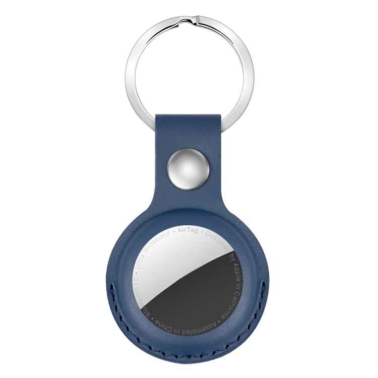 For AirTag 2nd Gen / AirTag 1st Gen Shockproof Anti-scratch Leather Protective Case Cover with Hang Loop Key Chain