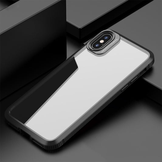 iPAKY MG Series Carbon Fiber Texture Shockproof TPU+ Transparent PC Case, For iPhone XS Max