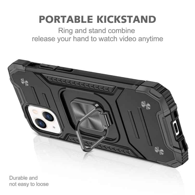 Magnetic Armor Shockproof TPU + PC Case with Metal Ring Holder, For iPhone 13 mini, For iPhone 13, For iPhone 13 Pro, For iPhone 13 Pro Max
