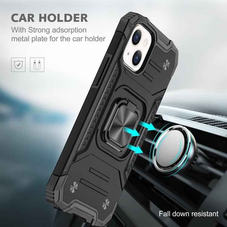 Magnetic Armor Shockproof TPU + PC Case with Metal Ring Holder, For iPhone 13 mini, For iPhone 13, For iPhone 13 Pro, For iPhone 13 Pro Max