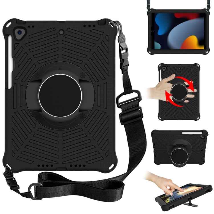 Spider King EVA Protective Case with Adjustable Shoulder Strap & Holder & Pen Slot, For iPad 9.7 2018 & 2017 / Pro 9.7 / Air 2 / Air, For iPad 10.2 2021 / 2020 / 2019, For iPad Pro 10.5 inch 2017 / Air 3 10.5 inch                                       ...