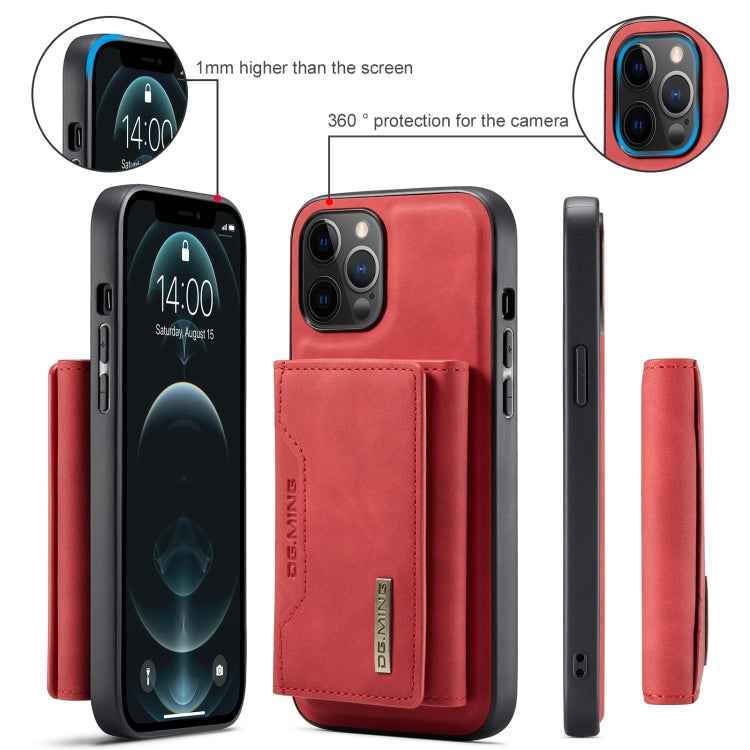 DG.MING M2 Series 3-Fold Multi Card Bag + Magnetic Back Cover Shockproof Case with Wallet & Holder Function, For iPhone 12 / 12 Pro, For iPhone 12 Pro Max