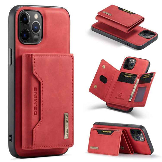 DG.MING M2 Series 3-Fold Multi Card Bag + Magnetic Back Cover Shockproof Case with Wallet & Holder Function, For iPhone 12 / 12 Pro, For iPhone 12 Pro Max
