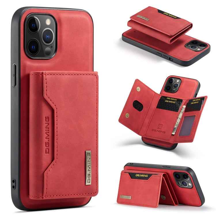 DG.MING M2 Series 3-Fold Multi Card Bag + Magnetic Back Cover Shockproof Case with Wallet & Holder Function, For iPhone 12 / 12 Pro, For iPhone 12 Pro Max