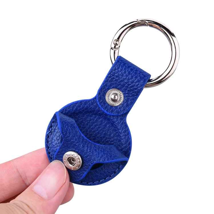 Litchi Texture Leather Protective Case with Key Ring for AirTag 2nd Gen / AirTag 1st Gen