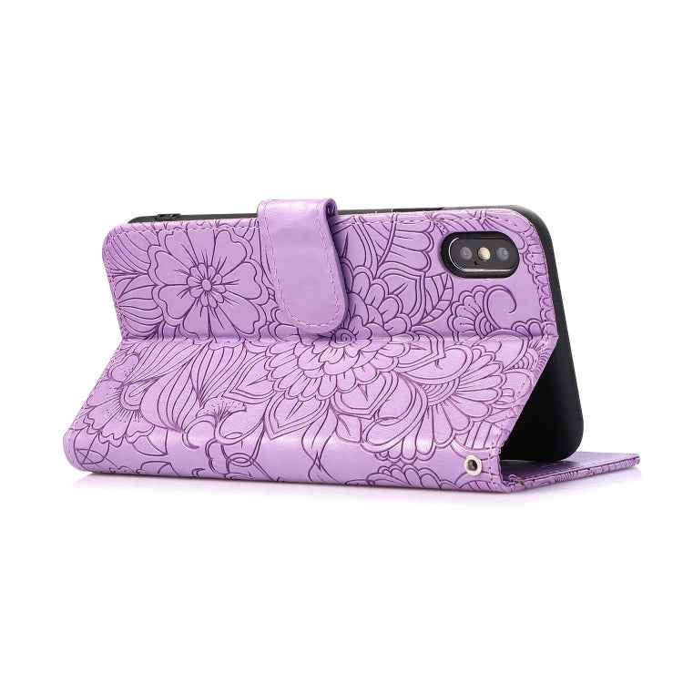 Skin Feel Embossed Sunflower Horizontal Flip Leather Case with Holder & Card Slots & Wallet & Lanyard, For iPhone X / XS, For iPhone XS Max, For iPhone 6 / 6s, For iPhone 6 Plus / 6s Plus, For iPhone 7 Plus / 8 Plus, For iPhone 7 / 8 / SE(2020)