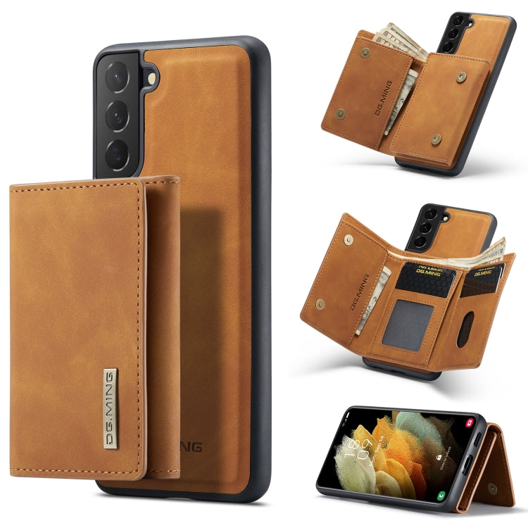 DG.MING M1 Series 3-Fold Multi Card Wallet  Back Cover Shockproof Case with Holder Function