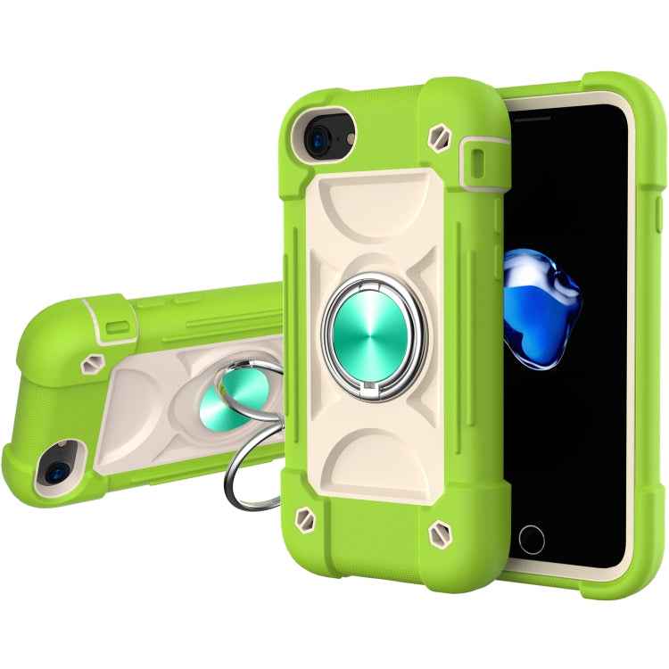 Shockproof Silicone + PC Protective Case with Dual-Ring Holder, For iPhone 6/6s/7/8/SE 2022 / SE 2020, For iPhone 6 Plus/6s Plus/7 Plus/8 Plus, For iPhone X / XS, For iPhone XR