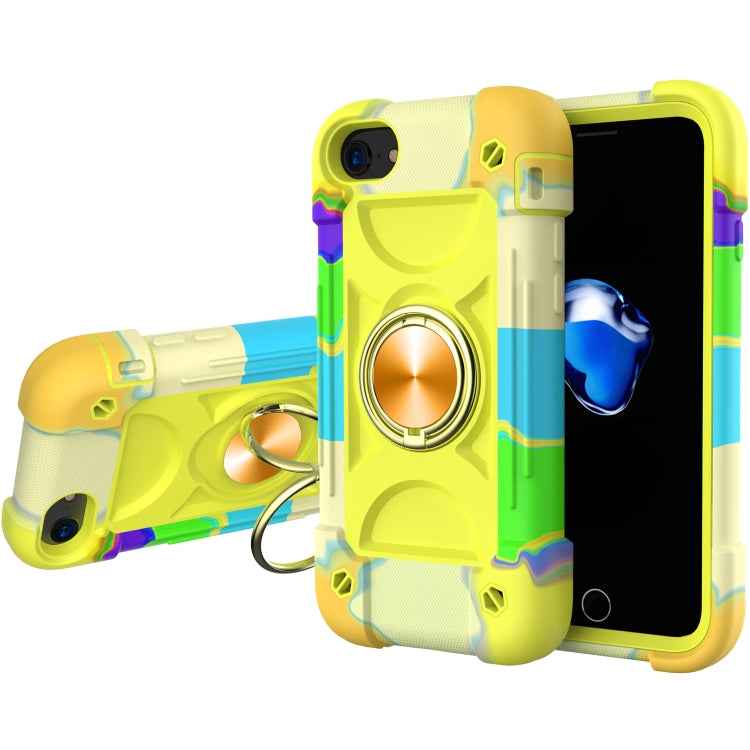 Shockproof Silicone + PC Protective Case with Dual-Ring Holder, For iPhone 6/6s/7/8/SE 2022 / SE 2020, For iPhone 6 Plus/6s Plus/7 Plus/8 Plus, For iPhone X / XS, For iPhone XR