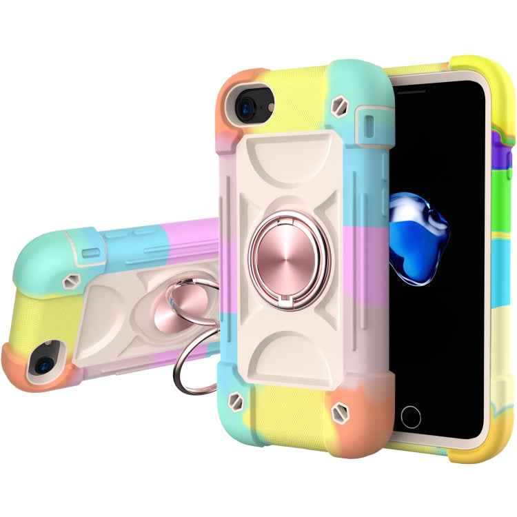 Shockproof Silicone + PC Protective Case with Dual-Ring Holder, For iPhone 6/6s/7/8/SE 2022 / SE 2020, For iPhone 6 Plus/6s Plus/7 Plus/8 Plus, For iPhone X / XS, For iPhone XR
