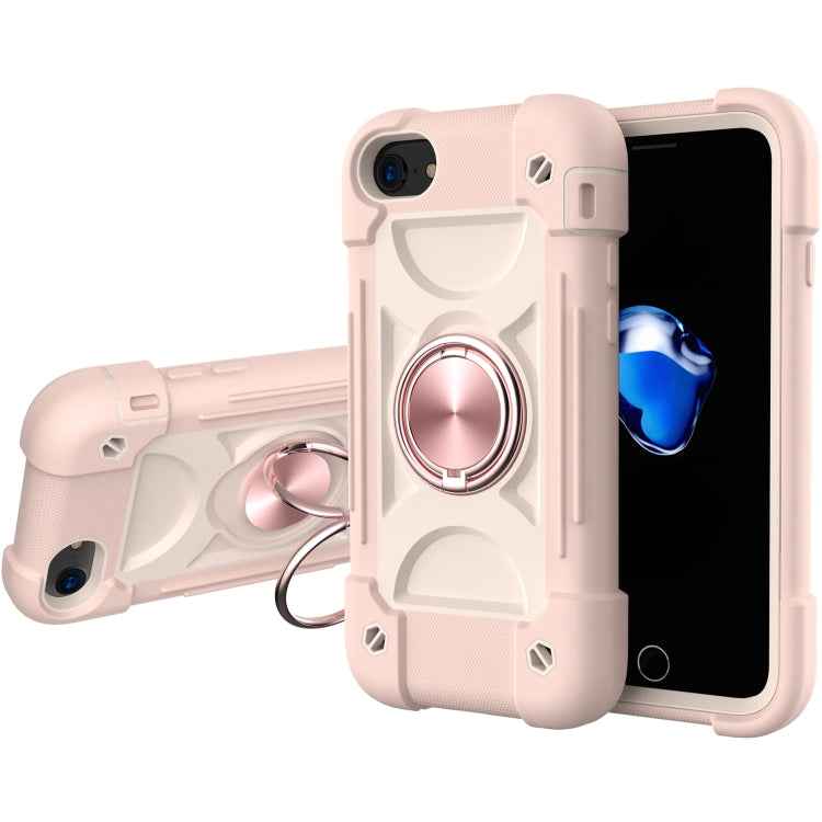 Shockproof Silicone + PC Protective Case with Dual-Ring Holder, For iPhone 6/6s/7/8/SE 2022 / SE 2020, For iPhone 6 Plus/6s Plus/7 Plus/8 Plus, For iPhone X / XS, For iPhone XR