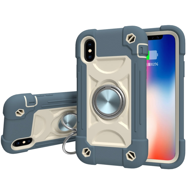 Shockproof Silicone + PC Protective Case with Dual-Ring Holder, For iPhone 6/6s/7/8/SE 2022 / SE 2020, For iPhone 6 Plus/6s Plus/7 Plus/8 Plus, For iPhone X / XS, For iPhone XR