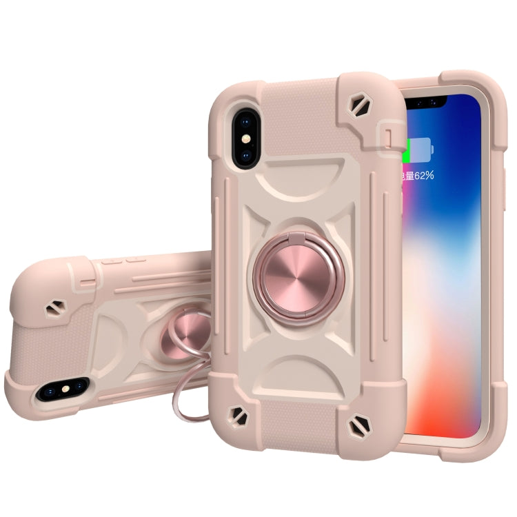 Shockproof Silicone + PC Protective Case with Dual-Ring Holder, For iPhone 6/6s/7/8/SE 2022 / SE 2020, For iPhone 6 Plus/6s Plus/7 Plus/8 Plus, For iPhone X / XS, For iPhone XR