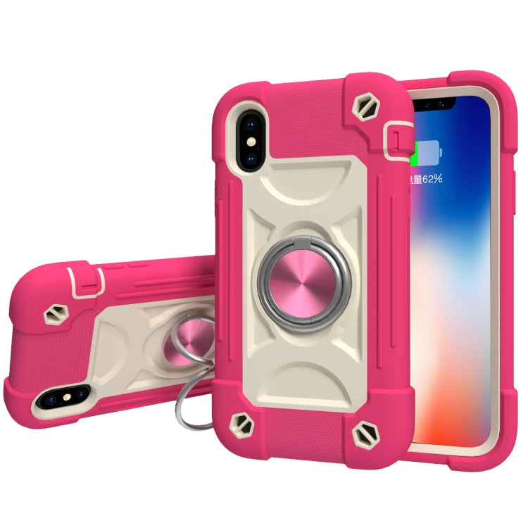 Shockproof Silicone + PC Protective Case with Dual-Ring Holder, For iPhone 6/6s/7/8/SE 2022 / SE 2020, For iPhone 6 Plus/6s Plus/7 Plus/8 Plus, For iPhone X / XS, For iPhone XR